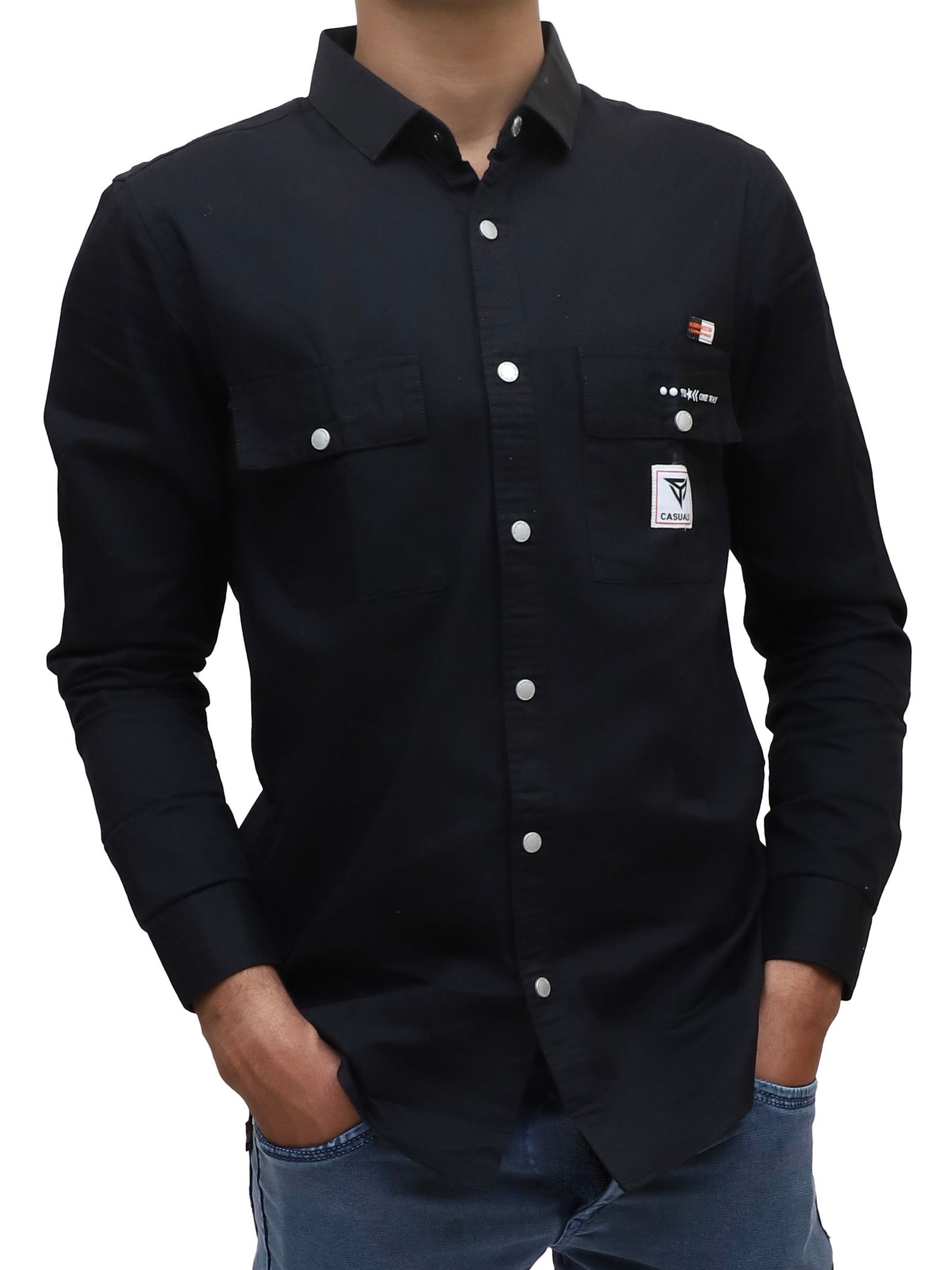 Black,Regular-fit shirt